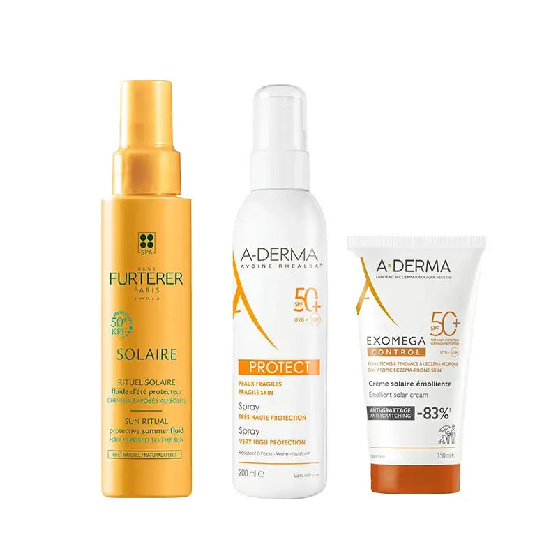 A-Derma Exomega Ctrl Cream Spf 50+ 150Ml Ad + Protect Sun Spray Spf50+ 200 Ml + Sunscreen Fluid Kpf 50⁺ 100 Ml