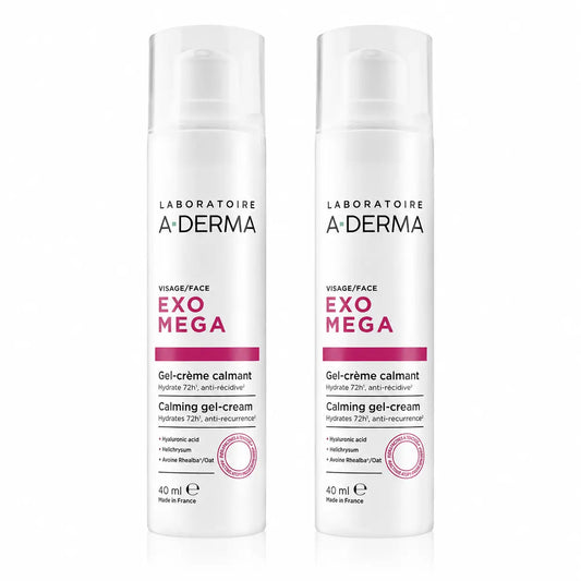 A-Derma Exomega Soothing Facial Gel-Cream, 40 ml, pack 2