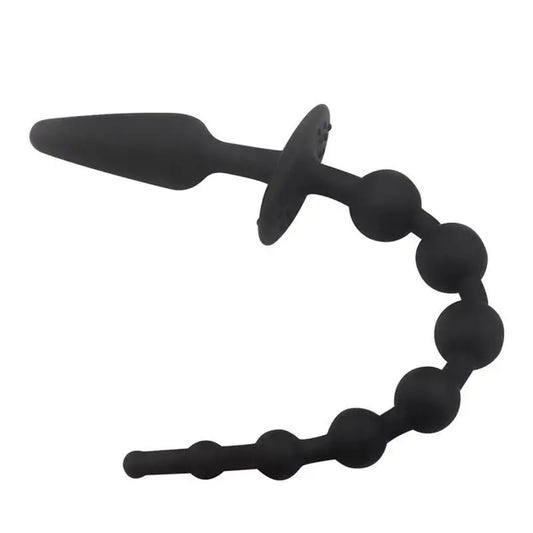 A-Gusto Anal Plug With Chain Anal Silicone Black