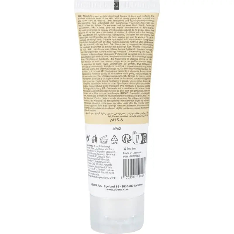 Abena Fragrance-Free Hand Cream with 21% Lipids, 75 ml