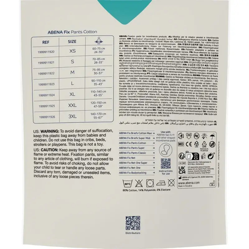 Abena Fix Cotton Fixation Briefs, Size L, 10 pieces