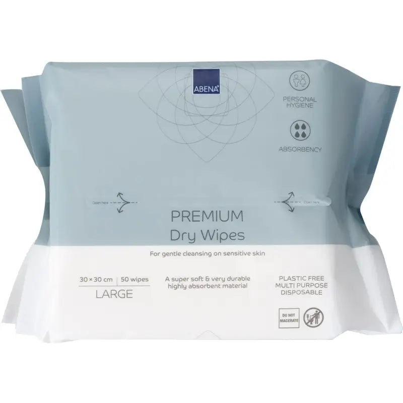 Abena Premium Multi-Purpose Dry Wipes, 30 x 30 cm, 50 wipes