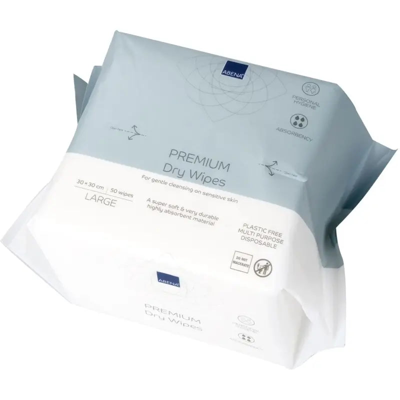 Abena Premium Multi-Purpose Dry Wipes, 30 x 30 cm, 50 wipes