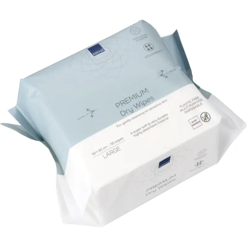 Abena Premium Multi-Purpose Dry Wipes, 30 x 30 cm, 50 wipes