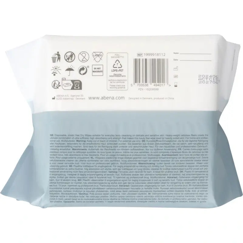 Abena Premium Multi-Purpose Dry Wipes, 30 x 30 cm, 50 wipes