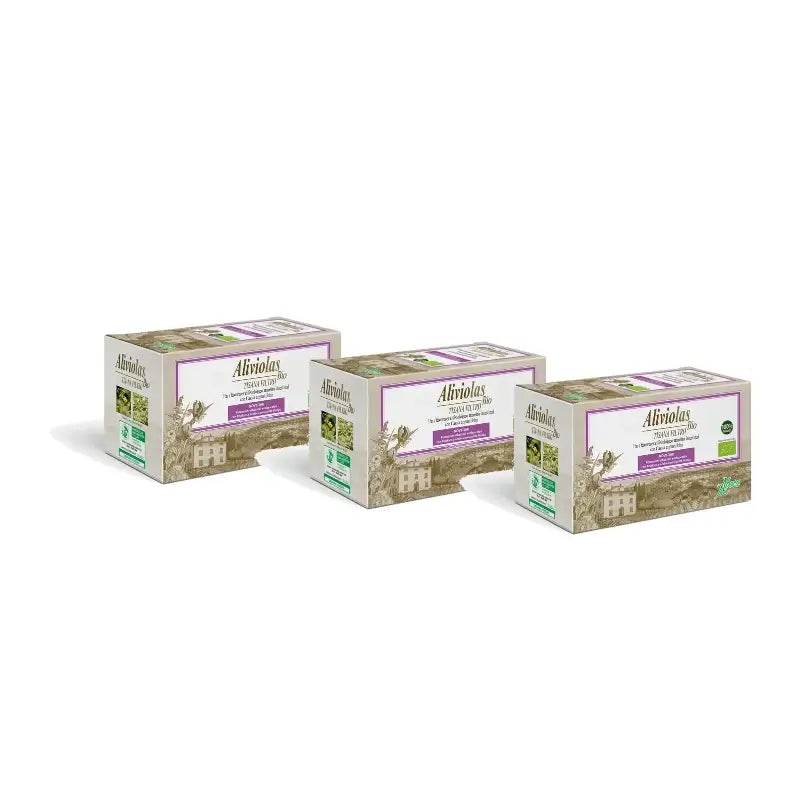 Aboca Aliviolas Organic Herbal Tea for Constipation, 20 tea bags, pack of 3