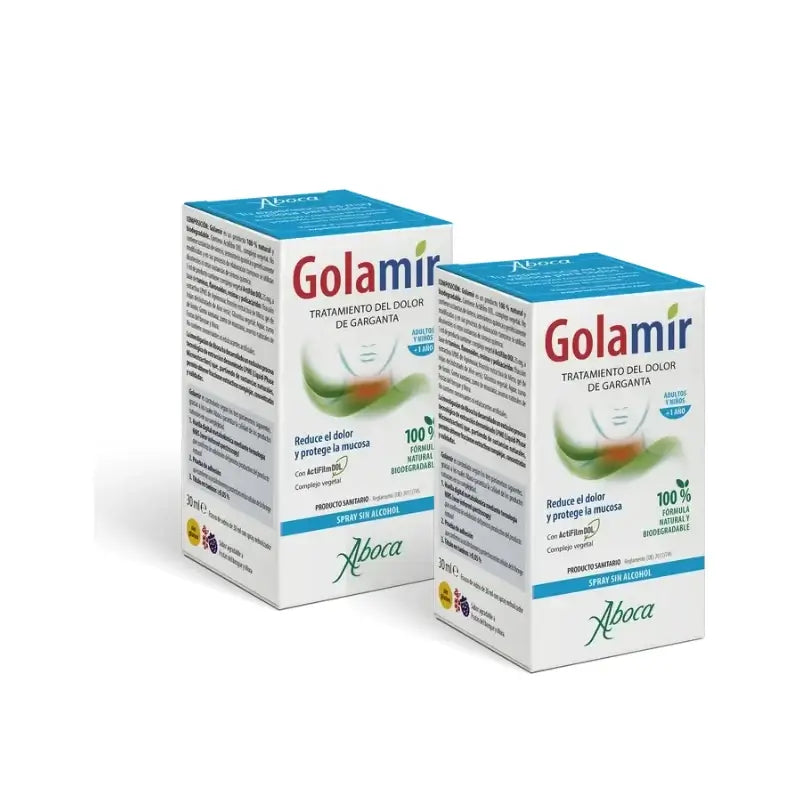 Aboca Golamir 2Act Alcohol-Free Throat Spray, 30 ml, pack of 2
