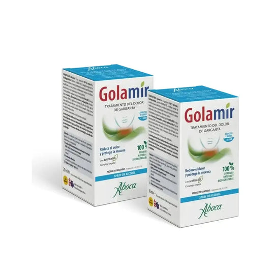 Aboca Golamir 2Act Alcohol-Free Throat Spray, 30 ml, pack of 2