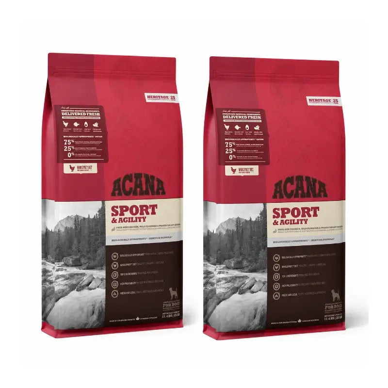 Acana Canine Adult Heritage Sport Agility 17kg dog food 2-pack
