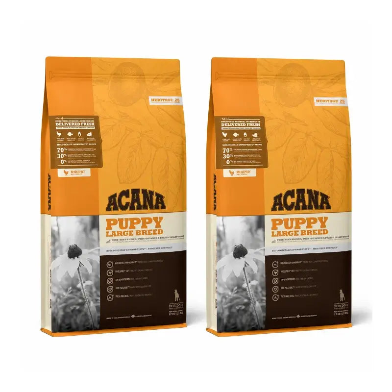 Acana Canine Puppy Heritage Large Breed 17Kg dog food 2-pack