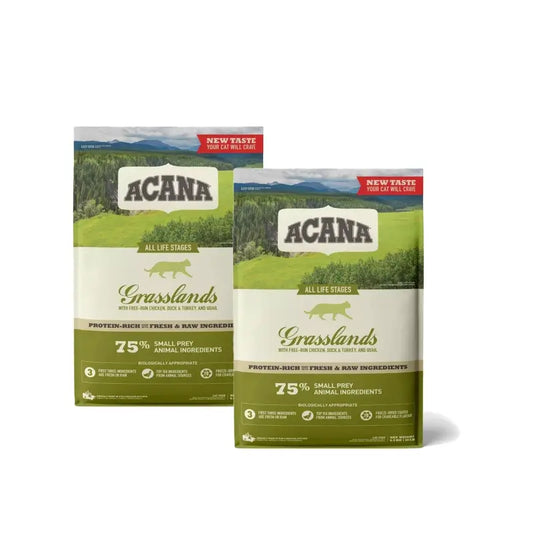 Acana Feline Adult Grasslands Pack: 2 x 1.8 kg cat food