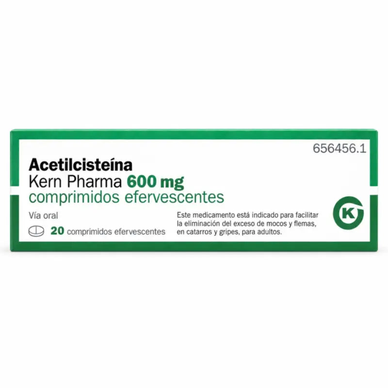 Acetylcysteine 600 mg, 20 effervescent tablets Kern Pharma