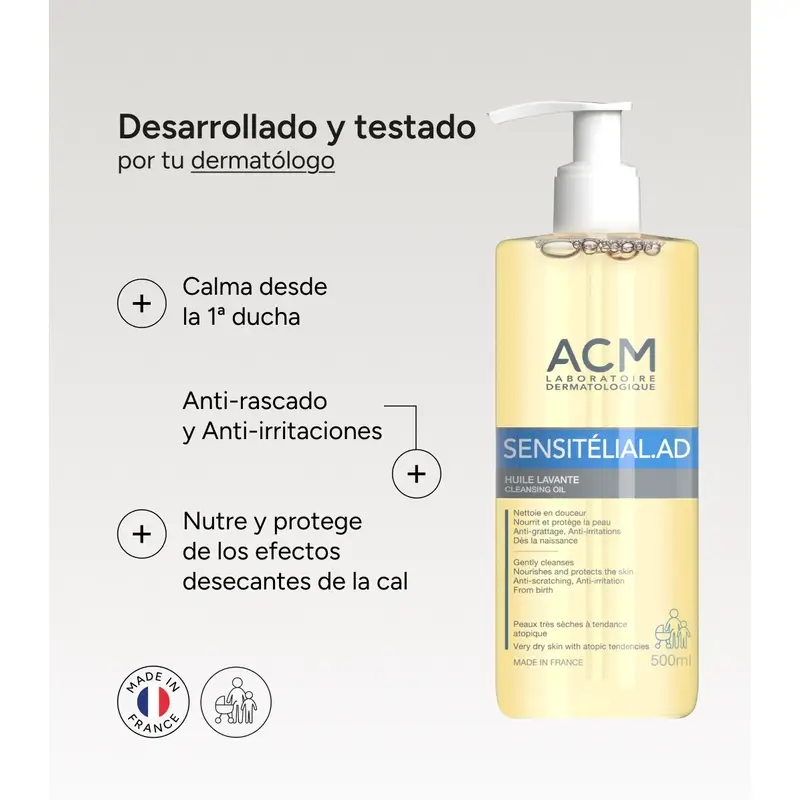 Acm Laboratoires Sensitelial.Ad Washing Oil 500 Ml