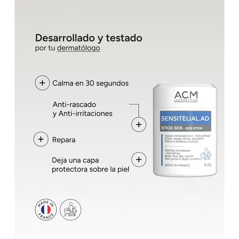 Acm Laboratoires Sensitelial.Ad Sos Soothing Stick, 9,2 grams