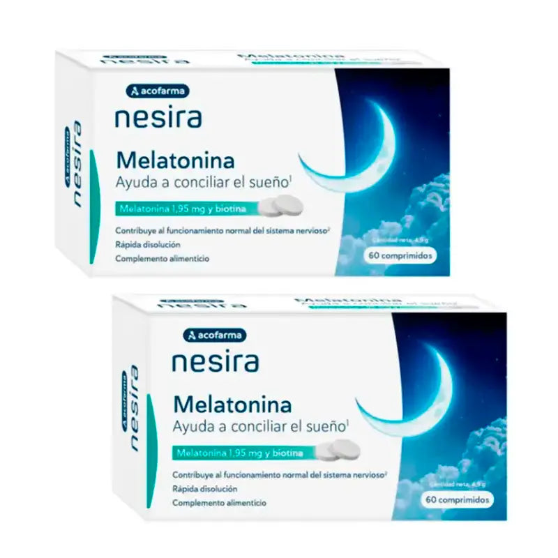 Acofar Acofarvital Melatonin 1.95 mg, Pack 2 x 60 tablets