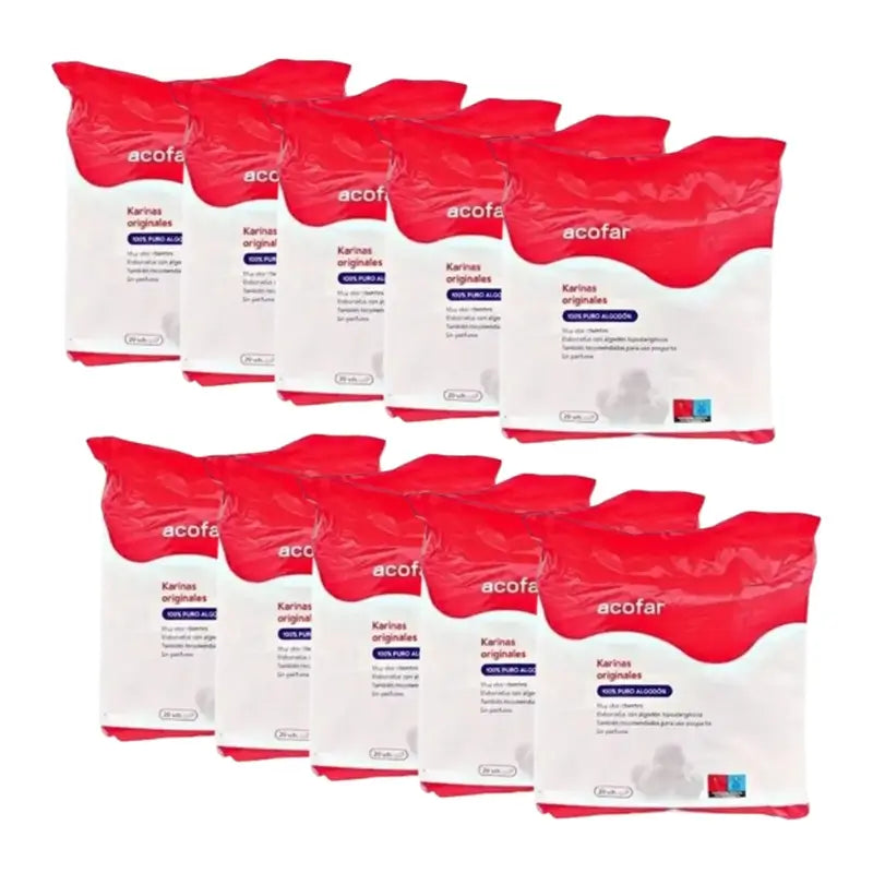 Acofar Karinas Tocological Cotton Pads, 10x20 Units
