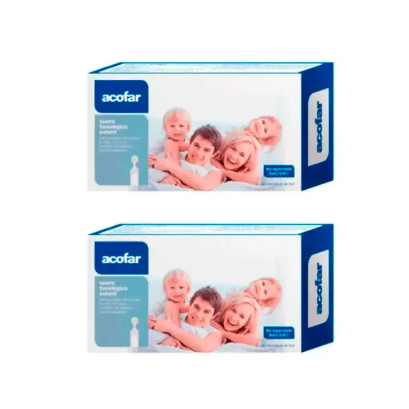 Acofar Nasal and Ophthalmic Physiological Serum, Pack 2 x (30 Single Dose x 5 ml)