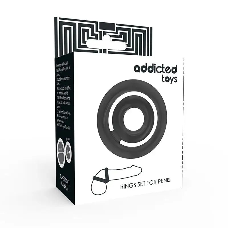 Addicted Toys Potenz Black Penis Rings Set
