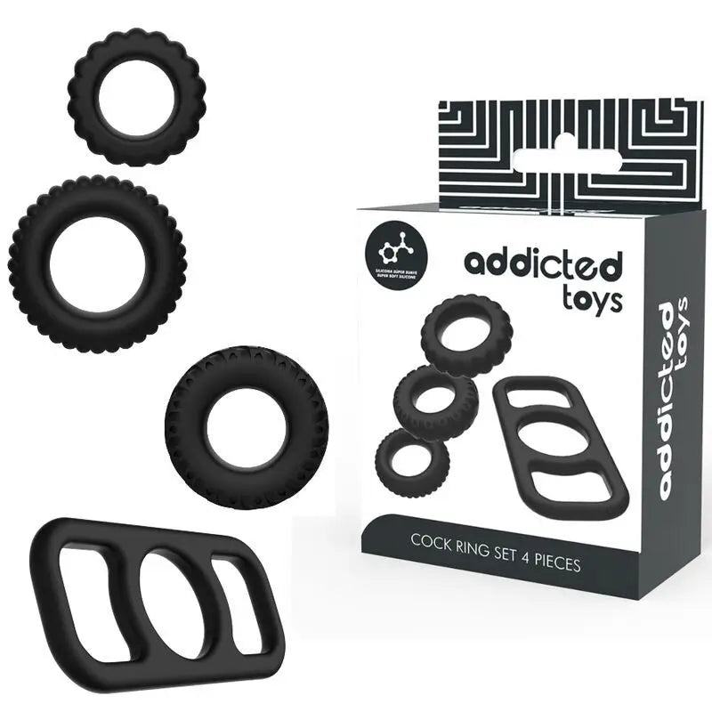 Addicted Toys Set 4 Silicone Penis Rings