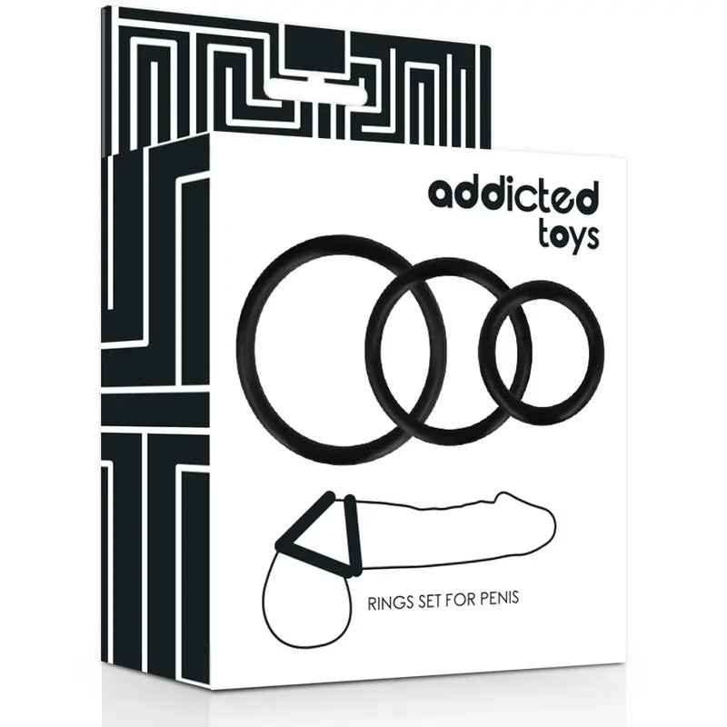 Addicted Toys Black Penis Rings Set
