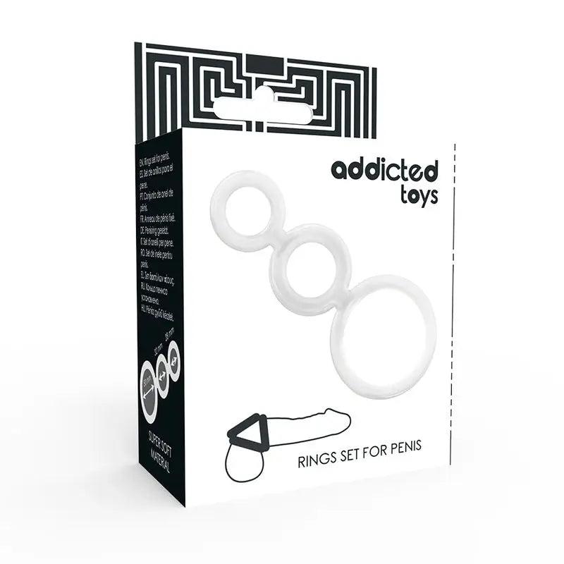 Addicted Toys Set Penis & Testicle Rings Clear