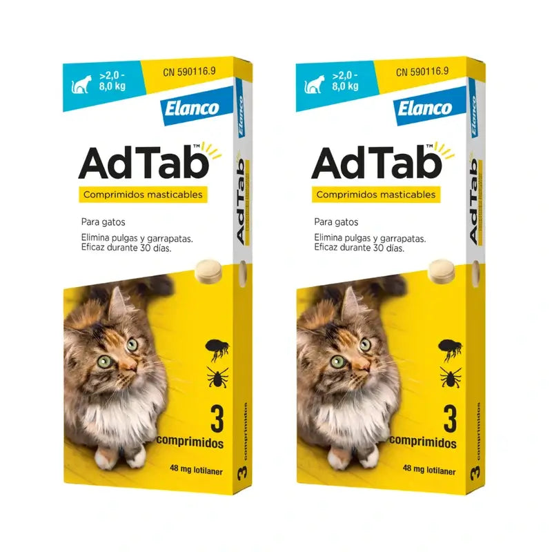 Adtab 48Mg Chewable Tablets Cats 2-8Kg, 6 Tablets