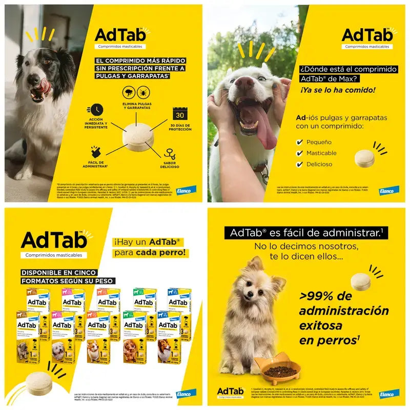 AdTab 900Mg Chewable Tablets Dogs 22-45Kg, 3Cpd