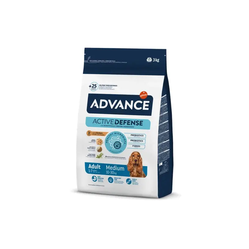 Advance Canine Adult Medium Chicken Rice 3kg, dog food for dogs