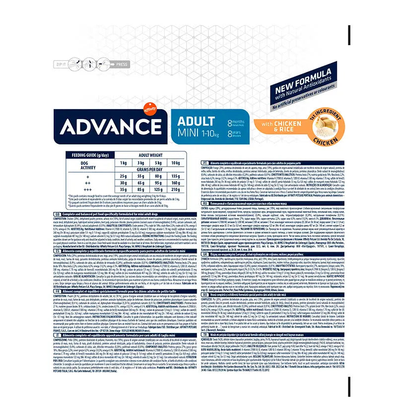 Advance Canine Adult Mini Chicken Rice, 800 g, dog food