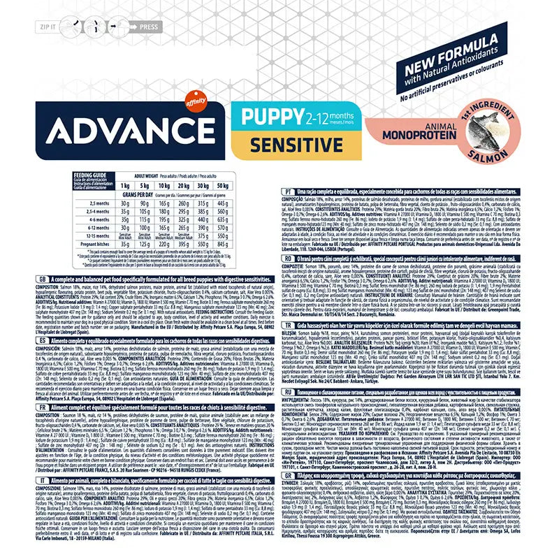 Advance Canine Puppy Sensitive Salmon, 800 g, dog food