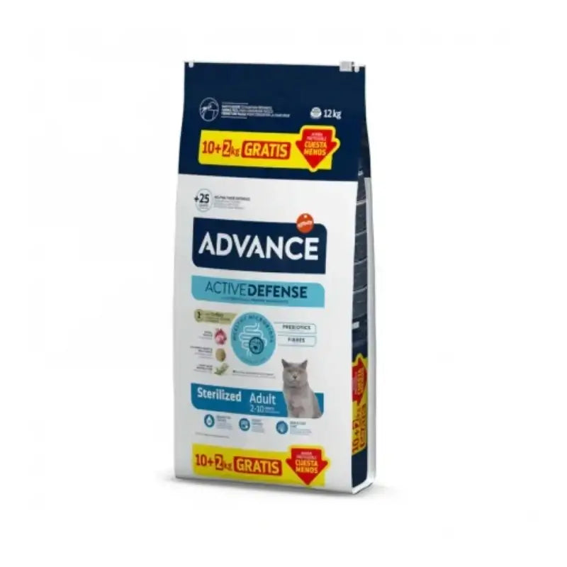 Advance Adult Sterilised Sterilised Cat Food With Turkey, 10+2 kg