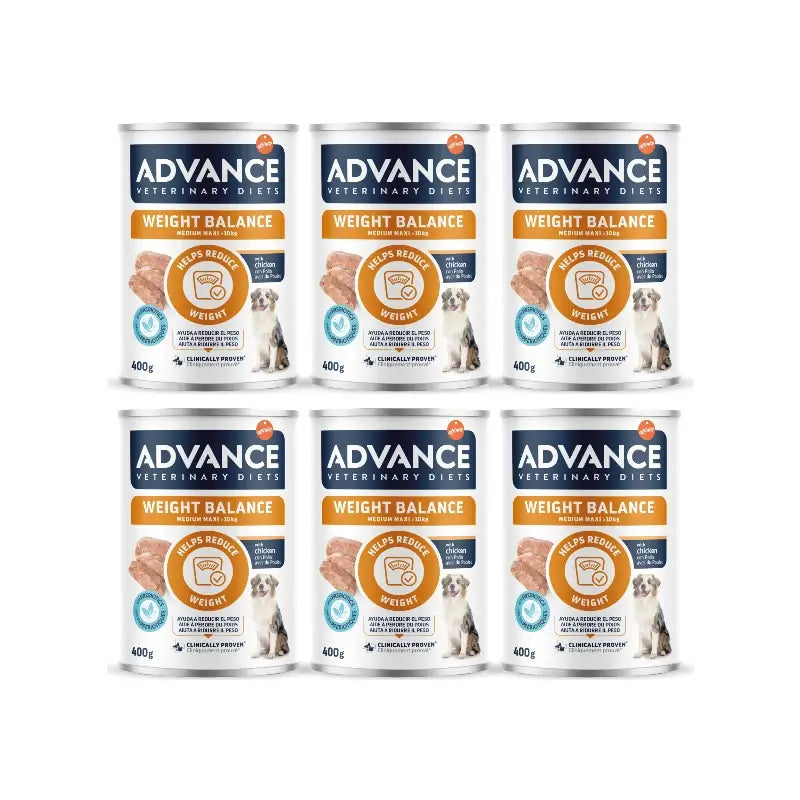 Advance Wet Food – Help Reduce Weight for Medium Dogs, Single Serve, 6 x 400 g