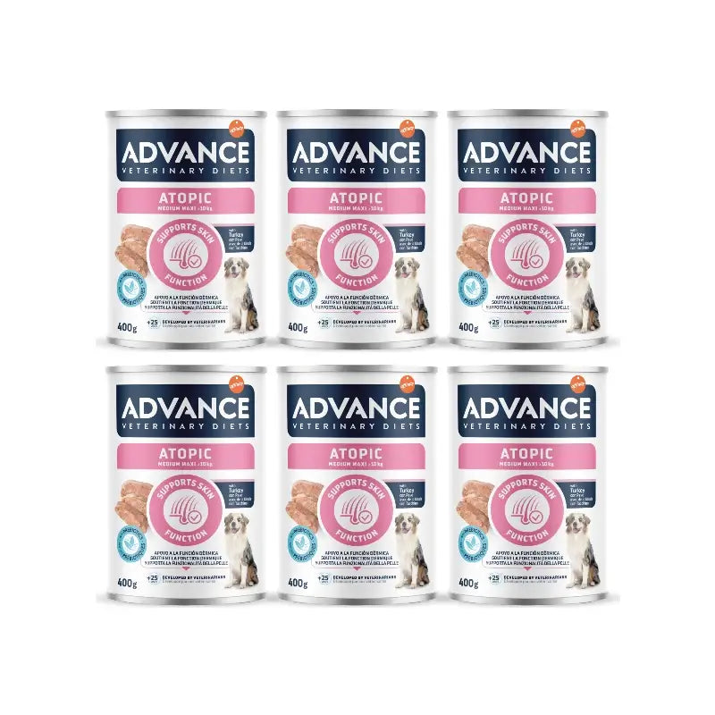 Advance Support Skin Wet Food for Medium and Maxi Dogs, Single Serve, 6 x 400 g