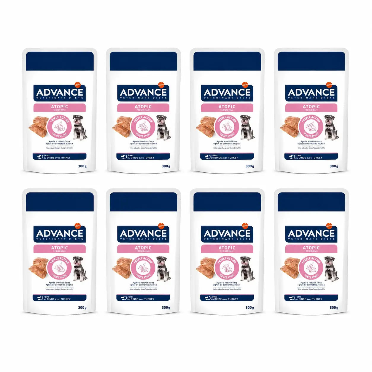 Advance Support Skin Wet Food for Mini Dogs, Single Serve, 8 x 150 g