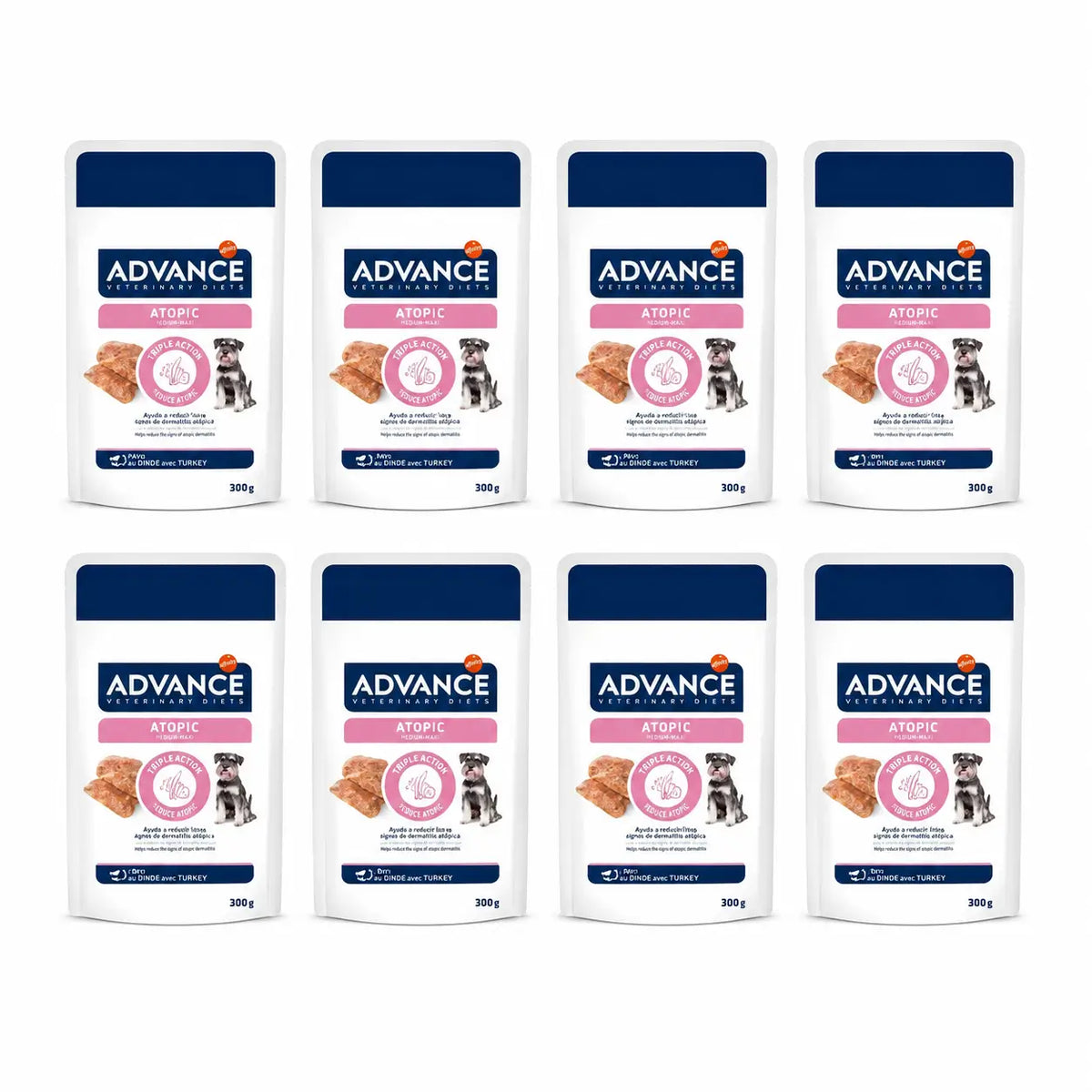 Advance Support Skin Wet Food for Mini Dogs, Single Serve, 8 x 150 g