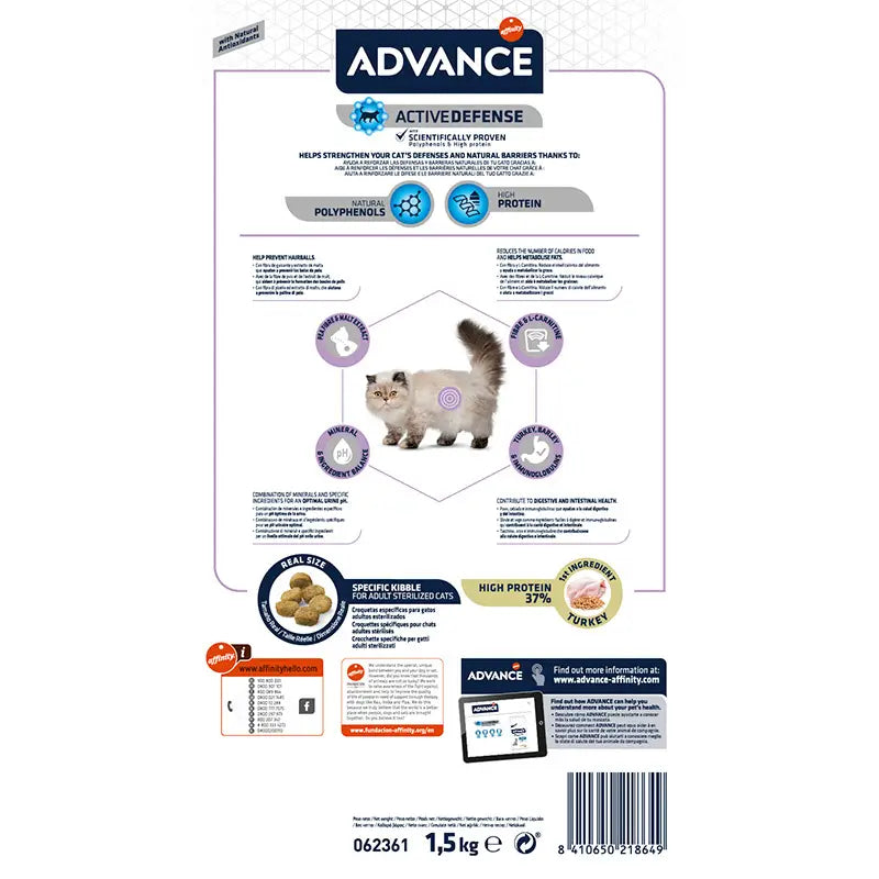 Advance Feline Sterilised Hairball 1,5Kg, cat food