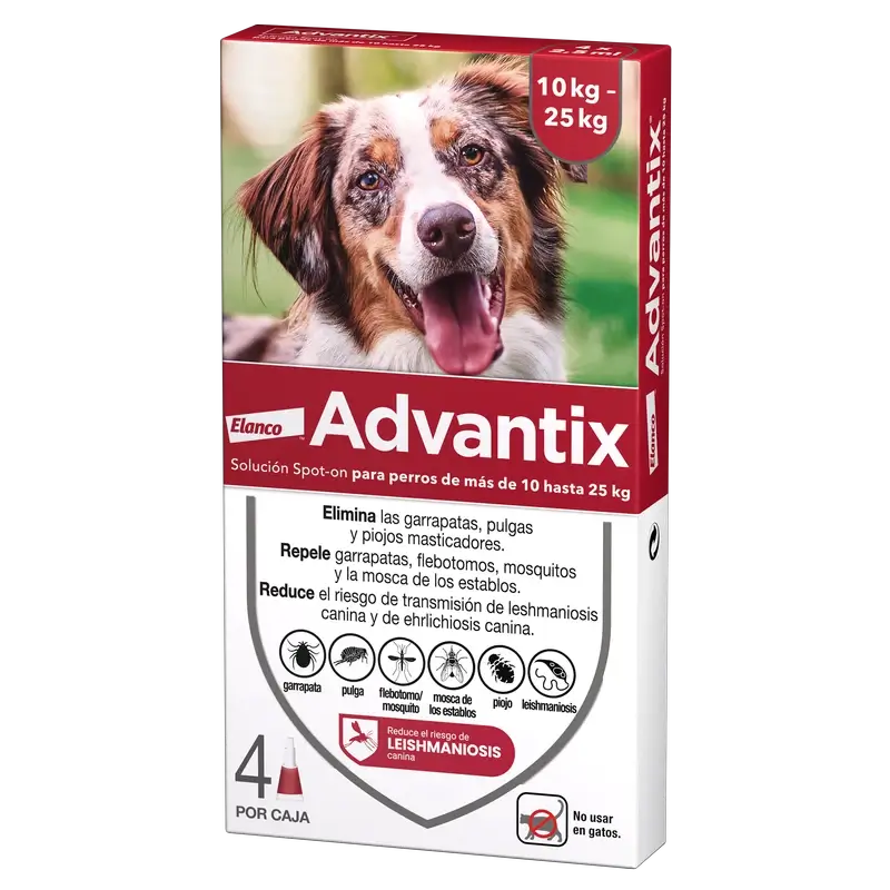 Advantix Antiparasitic Pipettes For Dogs From 10 to 25 Kg 4pcs x 2.5 ml