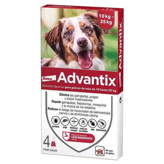 Advantix Antiparasitic Pipettes For Dogs From 10 to 25 Kg 4pcs x 2.5 ml