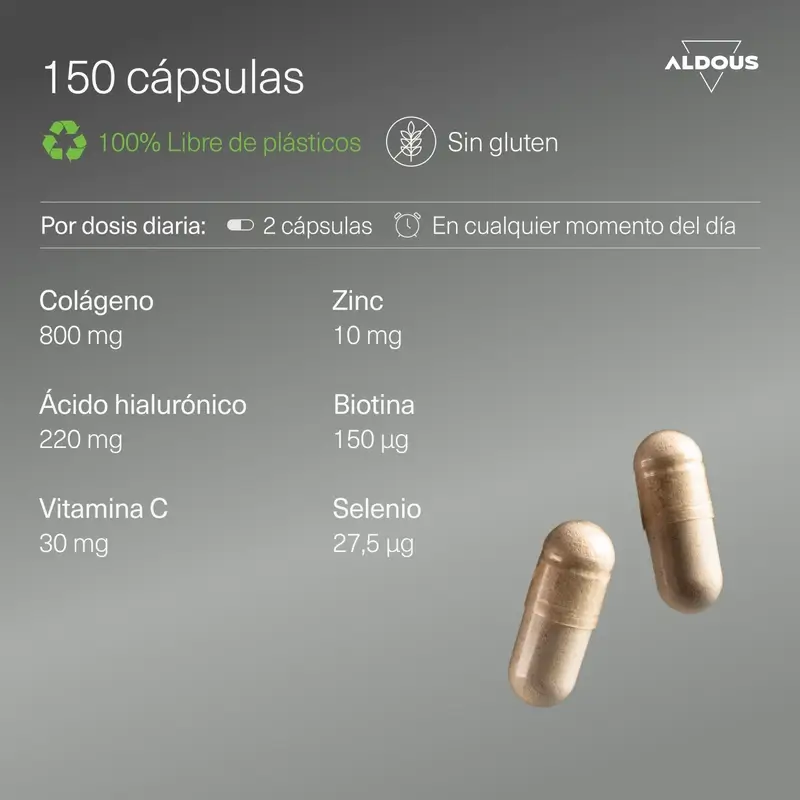 Aldous Bio Hyaluronic Acid With Collagen, Vitamins And Minerals, 120 capsules