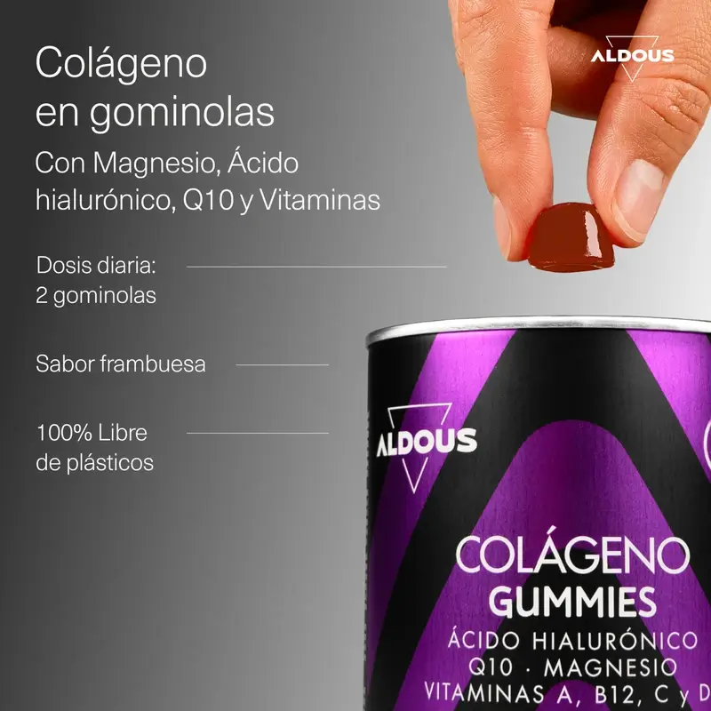Aldous Bio Hydrolysed Collagen With Hyaluronic Acid, Coenzyme Q10, Zinc And Vitamins, 120 gummies