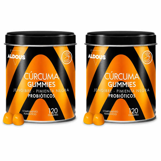 Aldous Bio Turmeric With Ginger & Black Pepper + Probiotics, 120 Gummies , pack 2