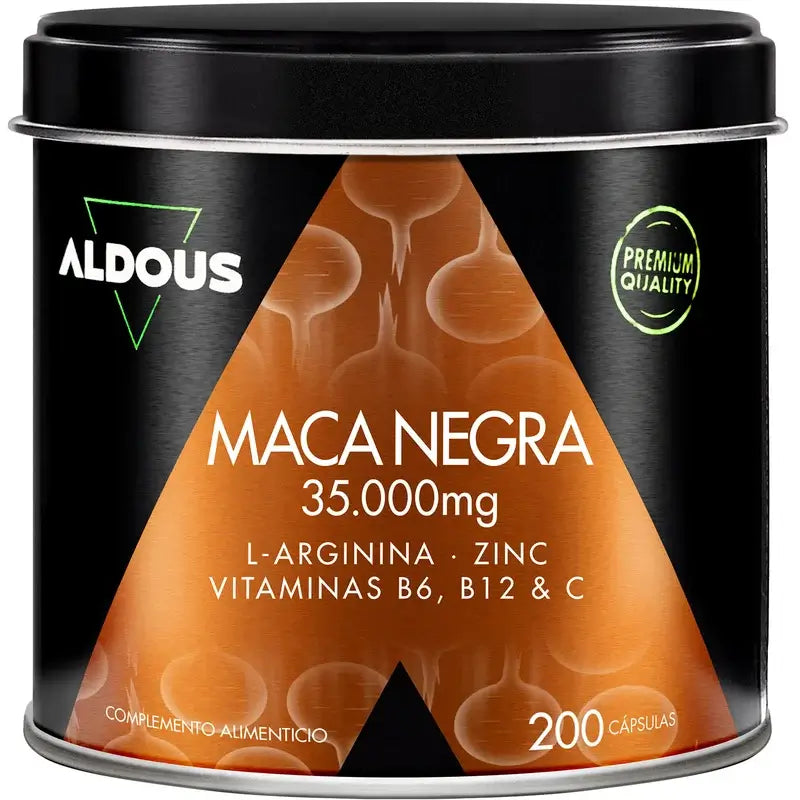 Aldous Bio Peruvian Black Maca Complex Arginine, Zinc, Vitamin C, B12 & B6 , 200 capsules