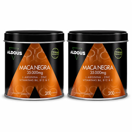 Aldous Bio Peruvian Black Maca Complex Arginine, Zinc, Vitamin C, B12 & B6 , 200 Capsules , pack 2