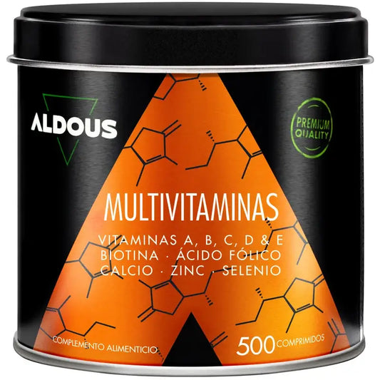 Aldous Bio Multivitamins Vitamin C, D, E, A, B Vitamins, Biotin, Folic Acid, Calcium, Zinc, Selenium , 500 tablets