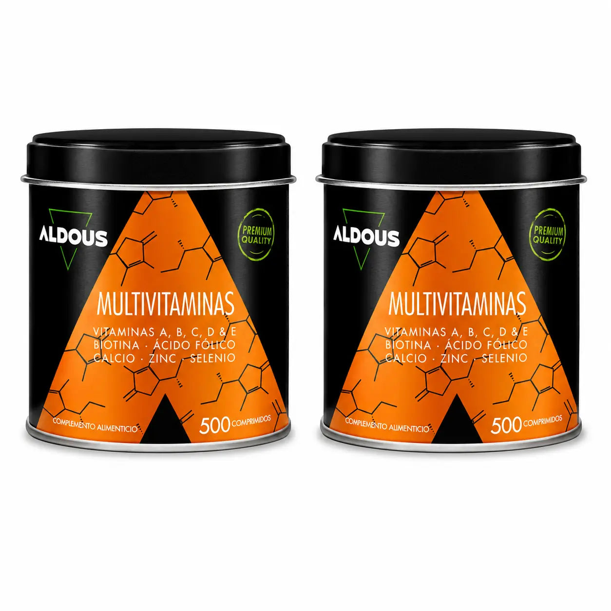 Aldous Bio Multivitamins Vitamin C, D, E, A, B Vitamins, Biotin, Folic Acid, Calcium, Zinc, Selenium , 500 capsules, pack 2