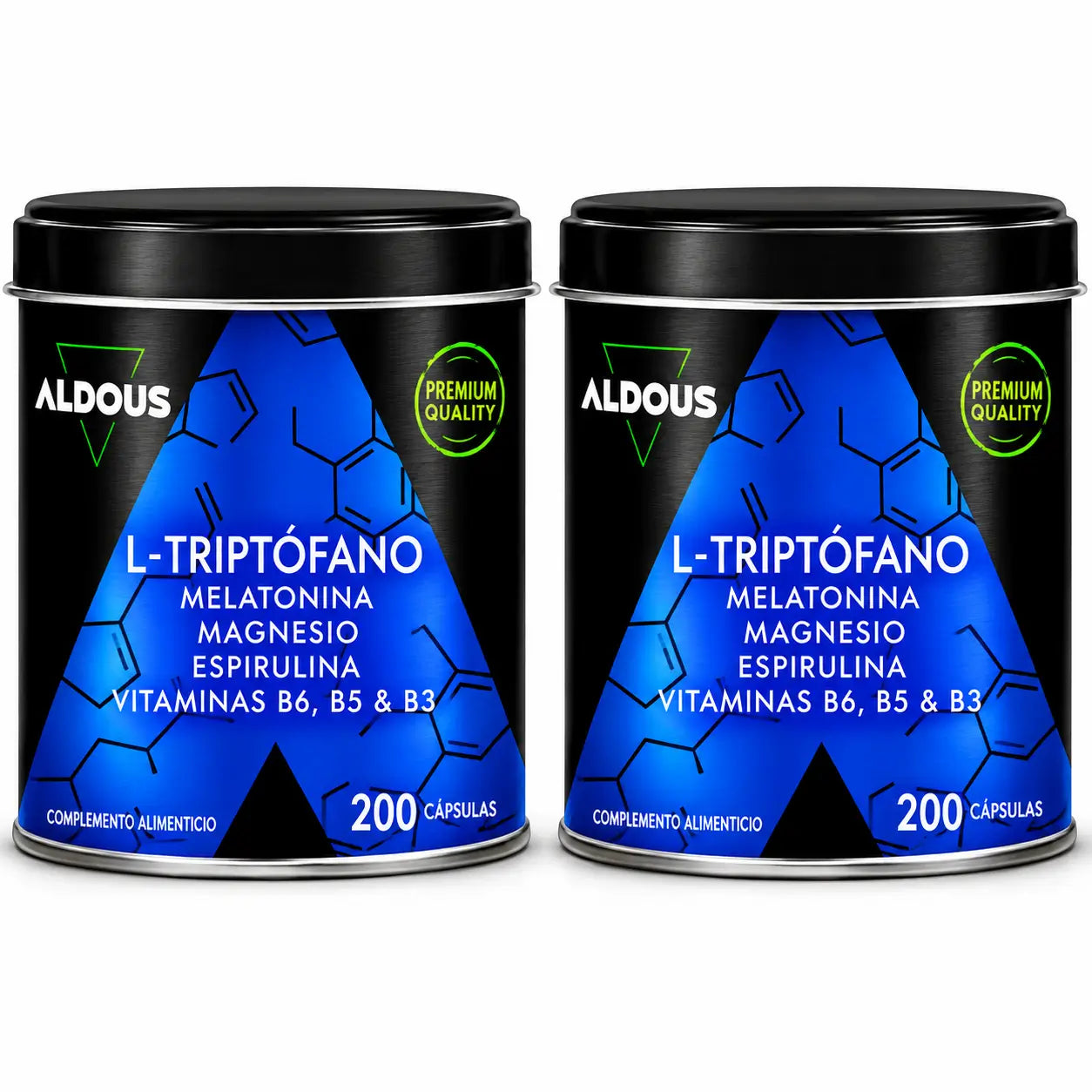 Aldous Labs L-Tryptophan Premium Melatonin 1,78 Mg Magnesium, 200 Veggie Capsules , pack 2