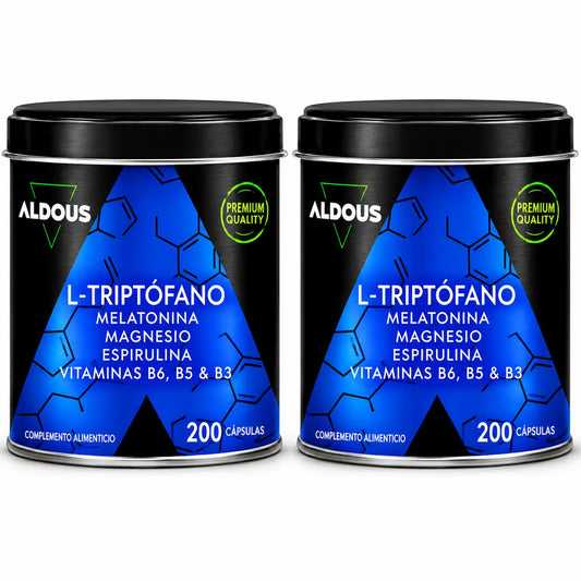 Aldous Labs L-Tryptophan Premium Melatonin 1,78 Mg Magnesium, 200 Veggie Capsules , pack 2