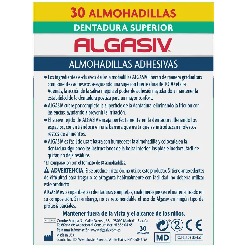 Algasiv Adhesive Pads Upper Prosthesis 30 units