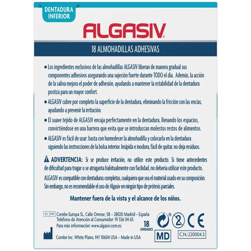 Algasiv Inferior Pads 18 units
