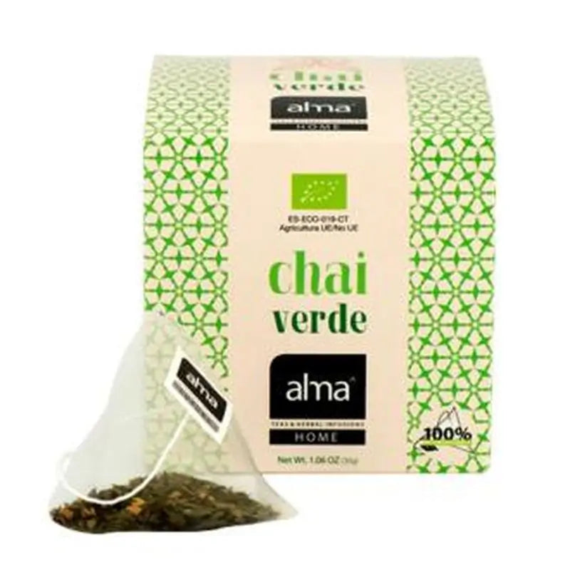 Alma Home Green Tea Chai Infusion 15Piramides. Eco Vegan**